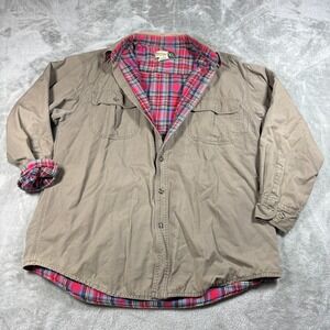 Vintage‎ Wear Guard Chore Jacket Mens XL Beige Flannel Lined Coat Shacket Safari